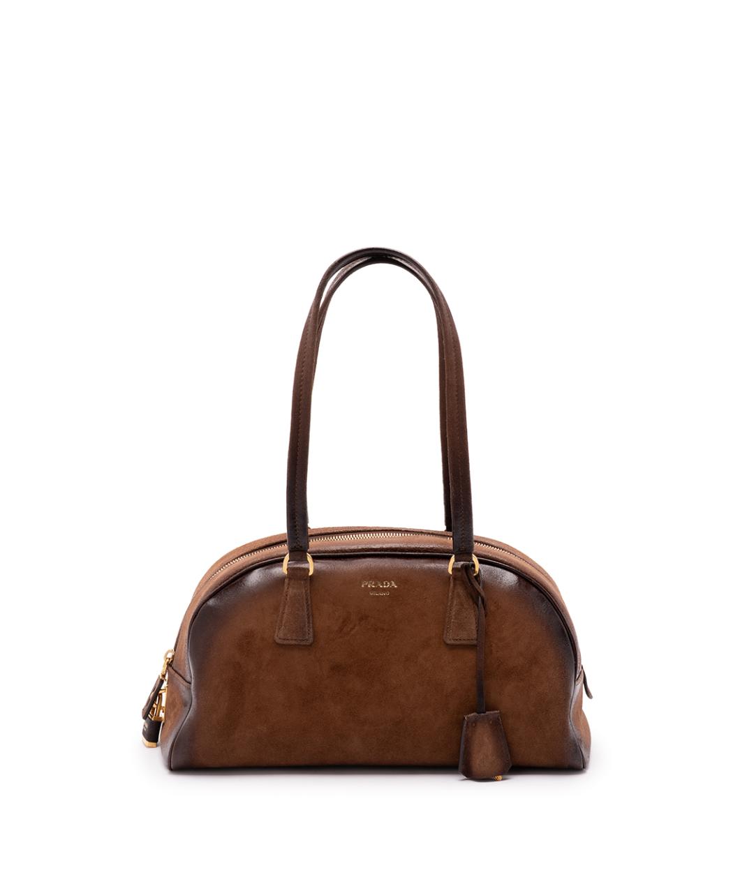 PRADA Коричневая кожаная сумка через плечо, фото 1