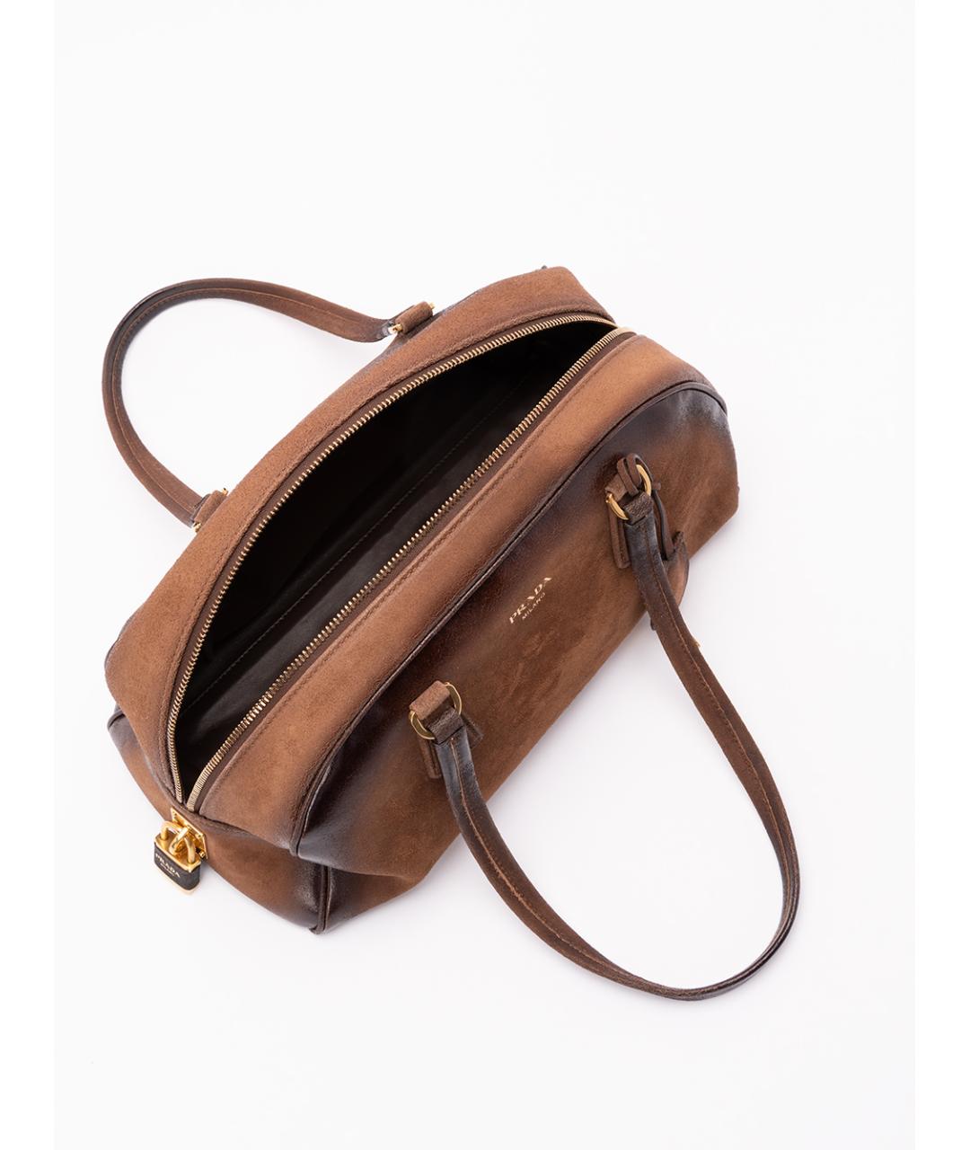 PRADA Коричневая кожаная сумка через плечо, фото 5