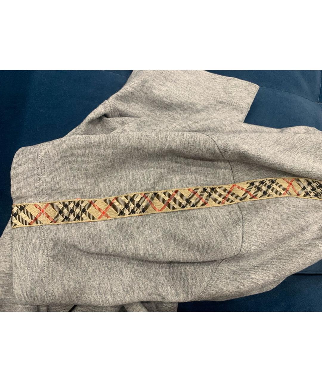 BURBERRY Серая хлопковая футболка, фото 5