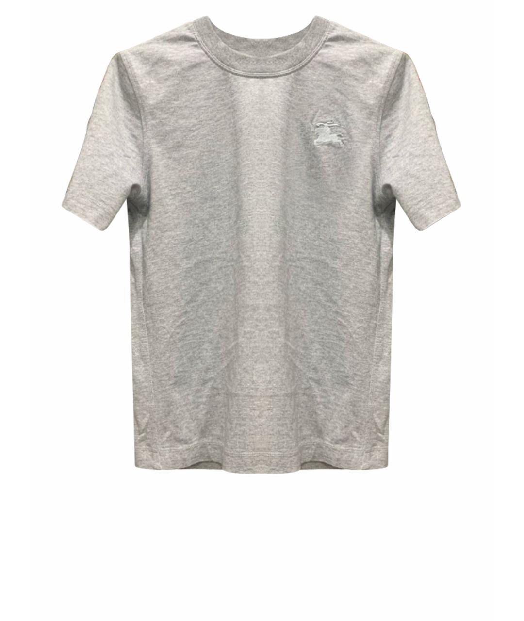 BURBERRY Серая хлопковая футболка, фото 1