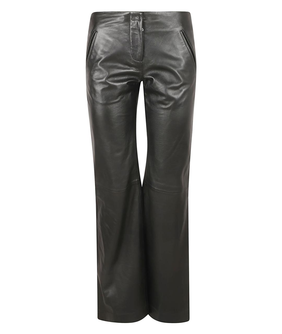 ALBERTA FERRETTI Черные полиэстеровые прямые брюки, фото 1