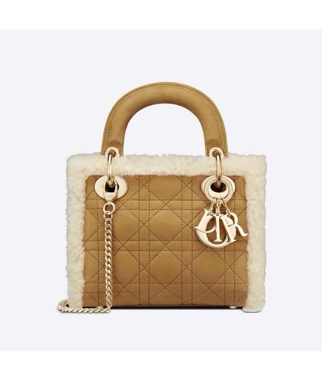 CHRISTIAN DIOR Коричневая замшевая сумка с короткими ручками, фото 8