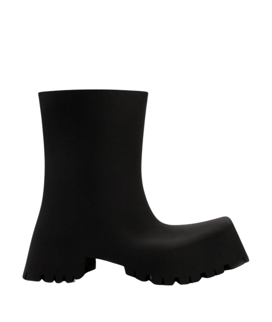 BALENCIAGA Черные резиновые ботинки, фото 1