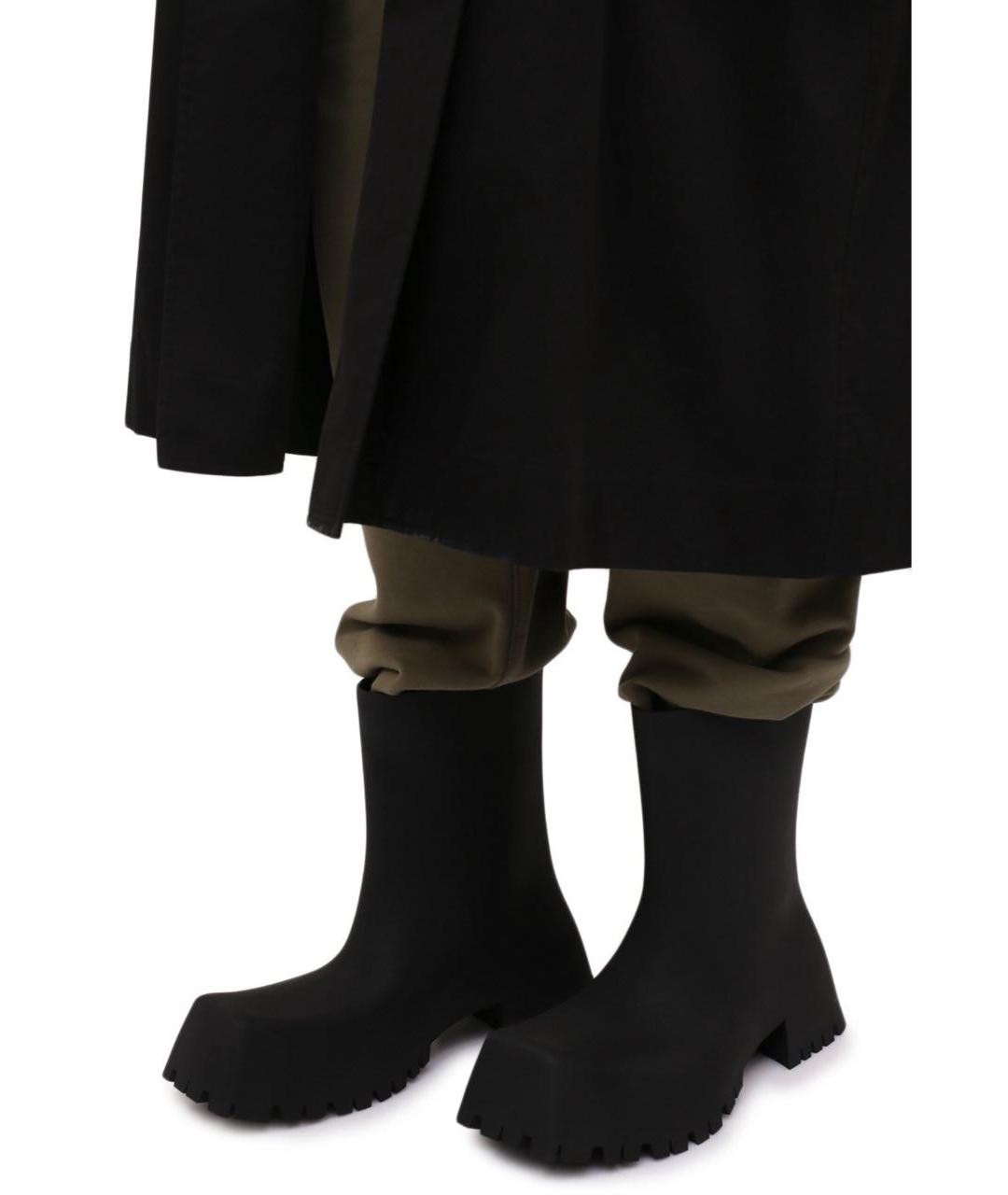 BALENCIAGA Черные резиновые ботинки, фото 2