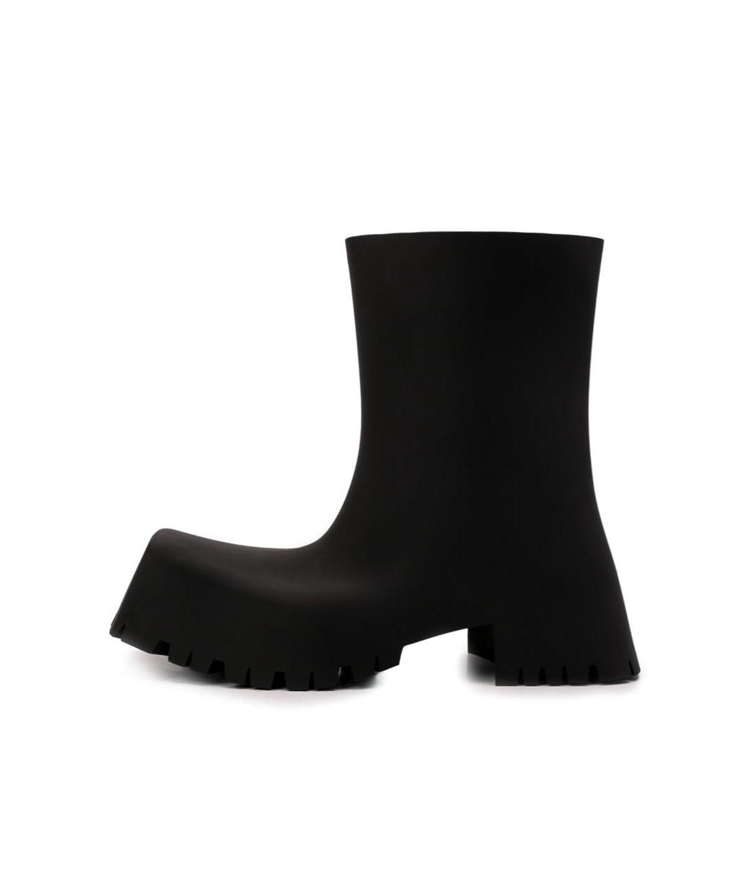 BALENCIAGA Черные резиновые ботинки, фото 4
