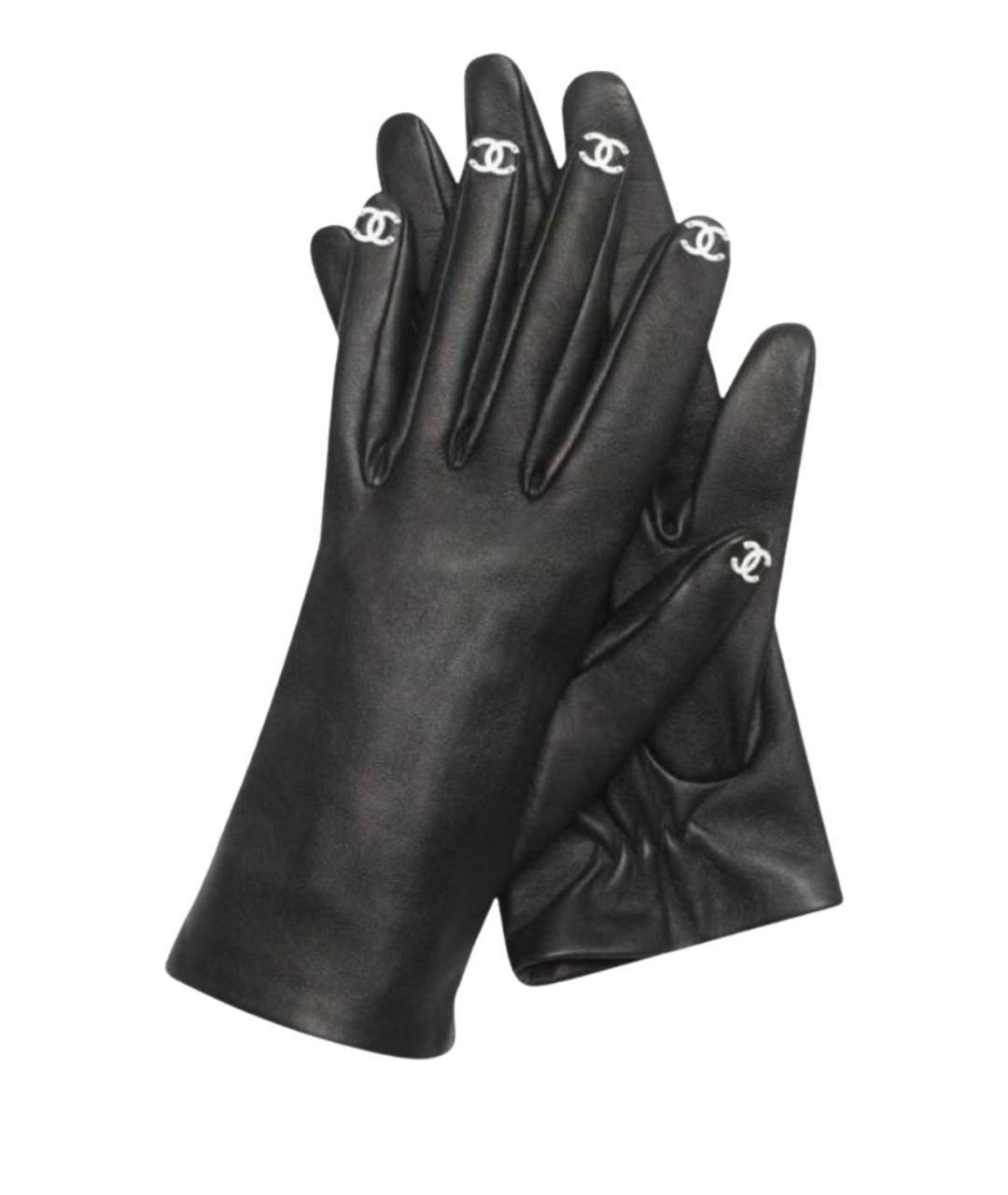 CHANEL Черные кожаные перчатки, фото 1