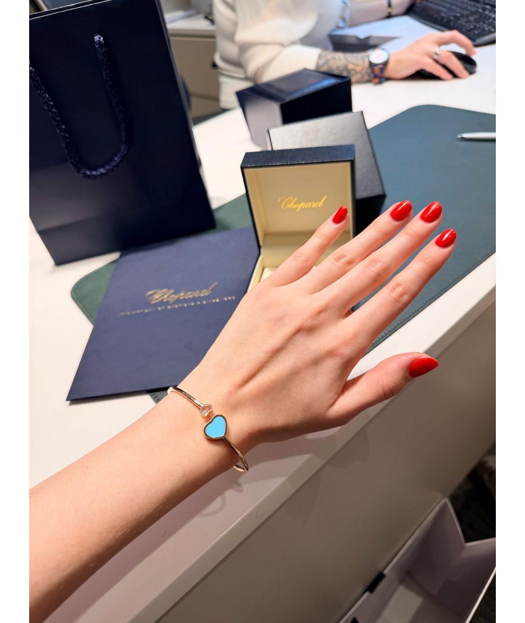 CHOPARD Голубой браслет из розового золота, фото 4