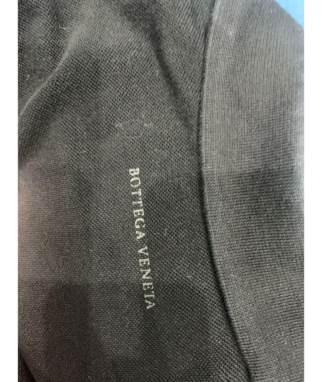 BOTTEGA VENETA Черное хлопковое поло с коротким рукавом, фото 4