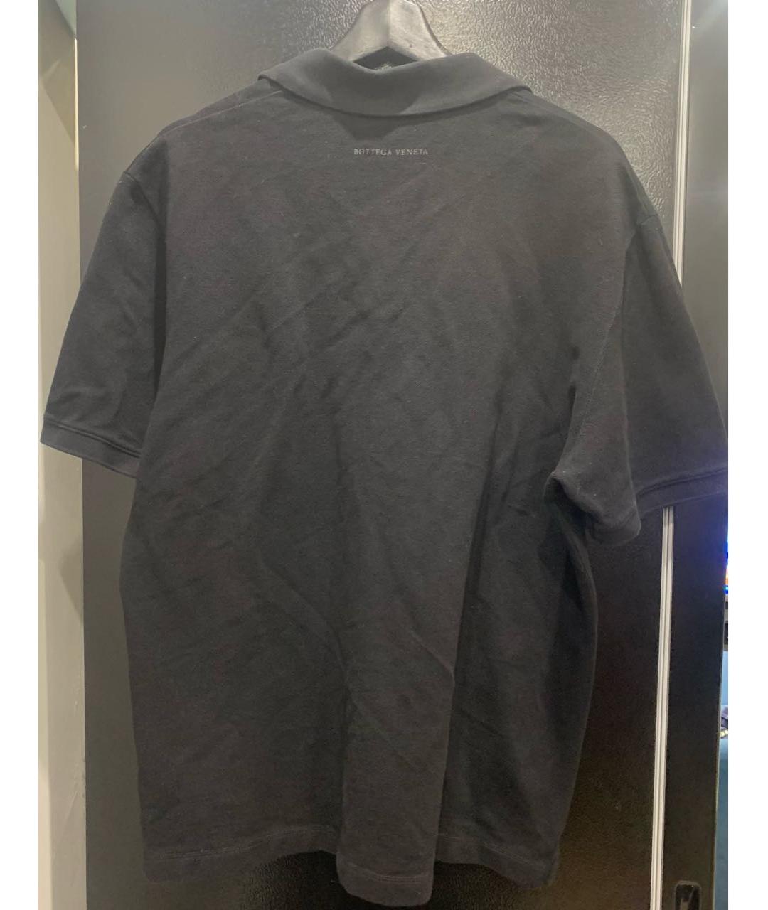 BOTTEGA VENETA Черное хлопковое поло с коротким рукавом, фото 2