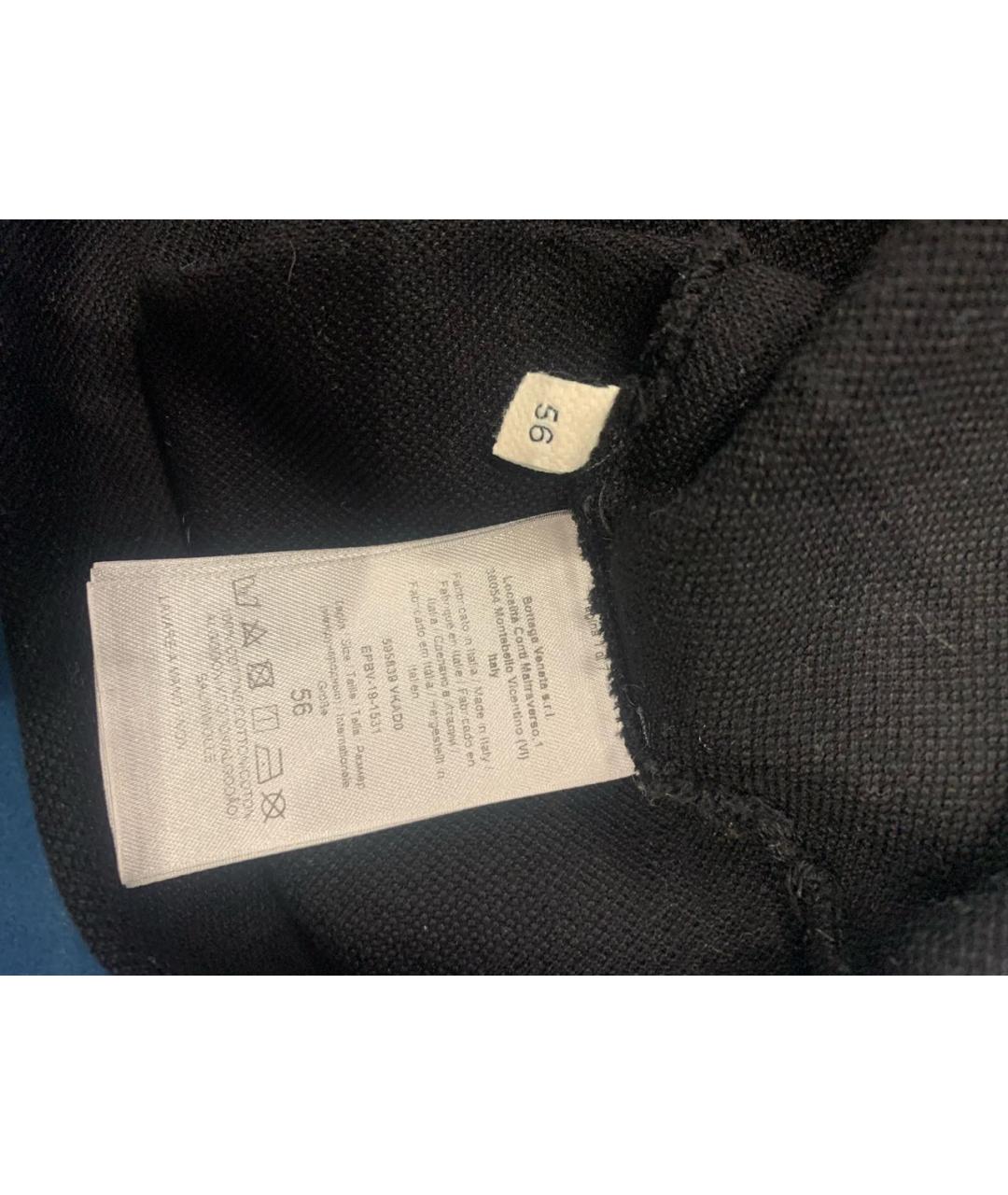 BOTTEGA VENETA Черное хлопковое поло с коротким рукавом, фото 5