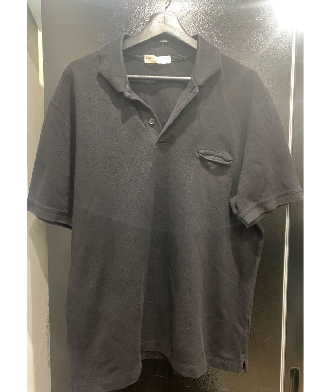 BOTTEGA VENETA Черное хлопковое поло с коротким рукавом, фото 6