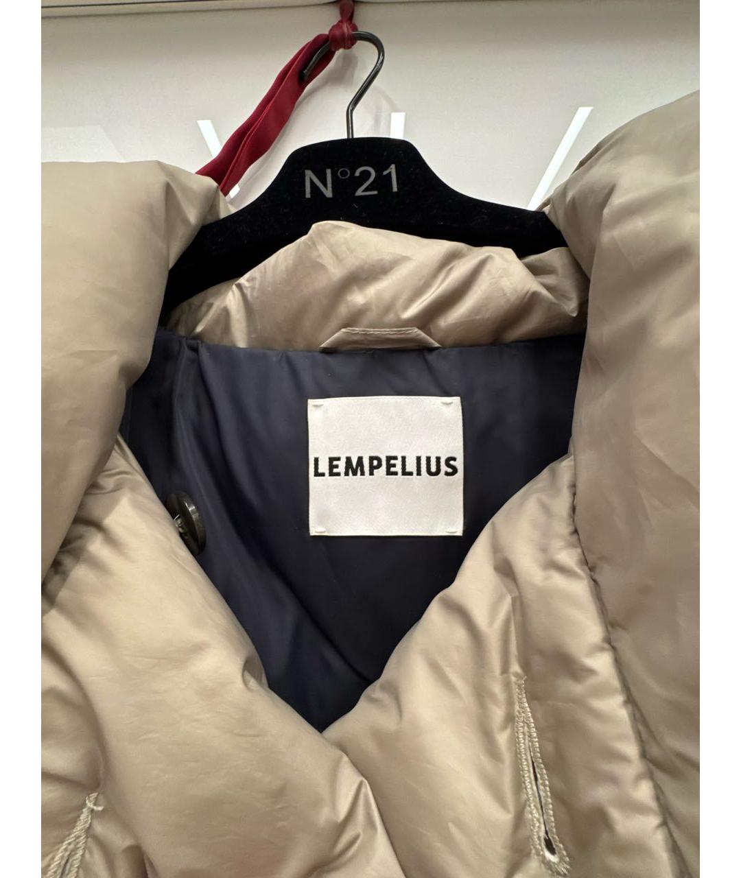 LEMPELIUS Бежевый полиэстеровый пуховик, фото 3