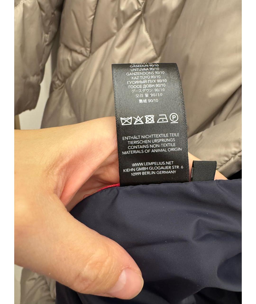 LEMPELIUS Бежевый полиэстеровый пуховик, фото 6