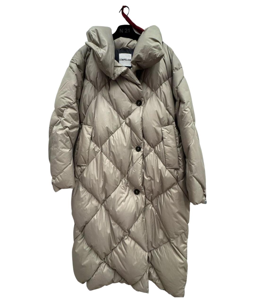 LEMPELIUS Бежевый полиэстеровый пуховик, фото 9