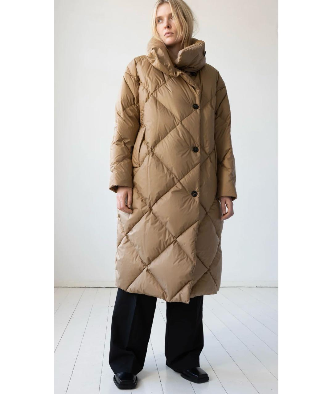 LEMPELIUS Бежевый полиэстеровый пуховик, фото 5