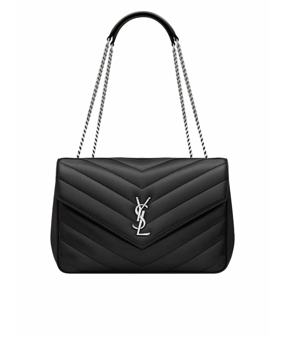 SAINT LAURENT Черная кожаная сумка через плечо, фото 1