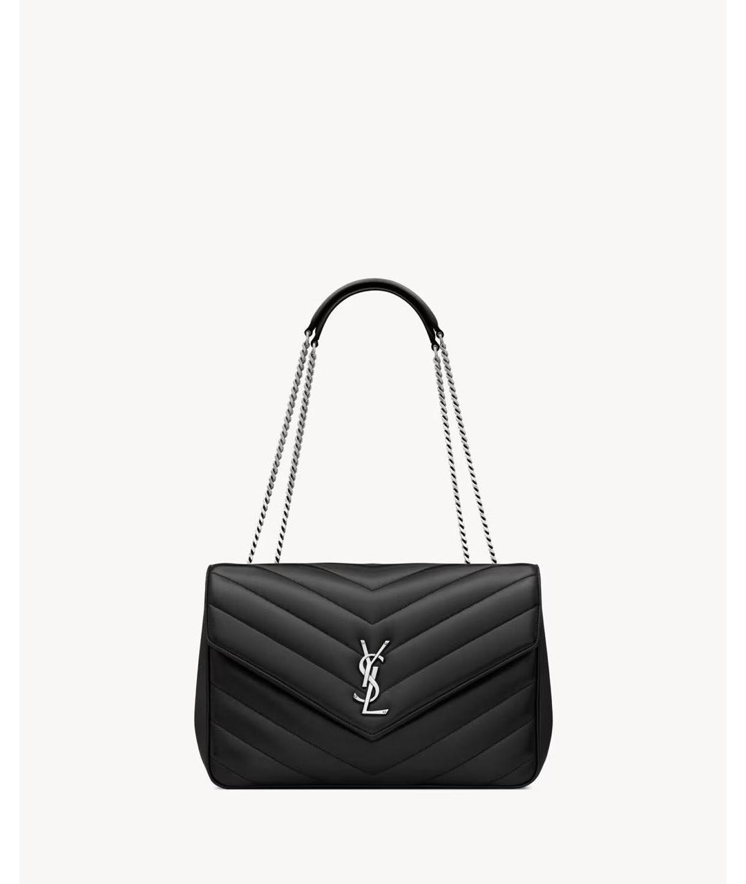 SAINT LAURENT Черная кожаная сумка через плечо, фото 6