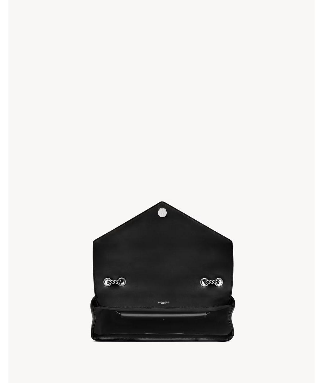 SAINT LAURENT Черная кожаная сумка через плечо, фото 5