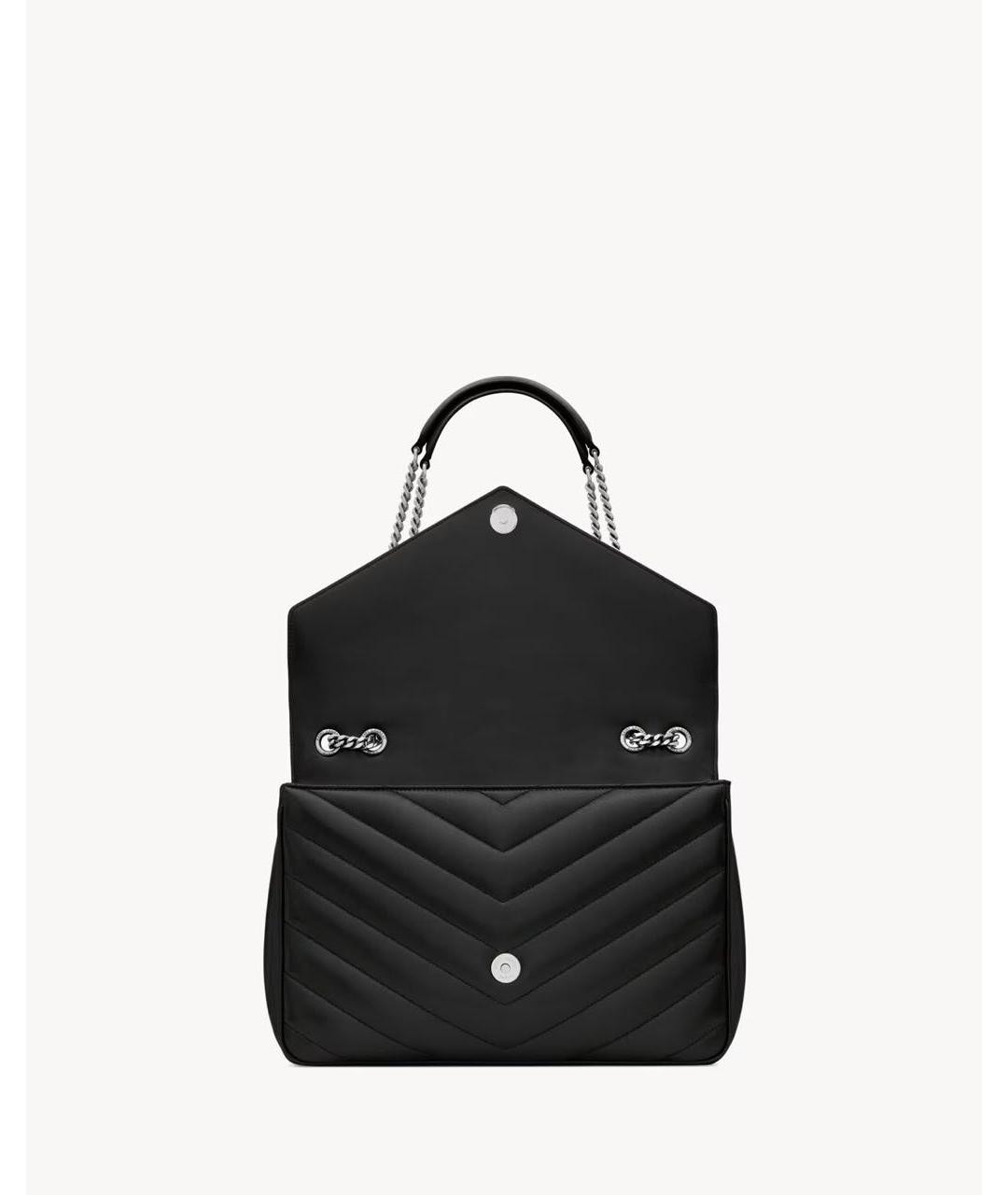 SAINT LAURENT Черная кожаная сумка через плечо, фото 4