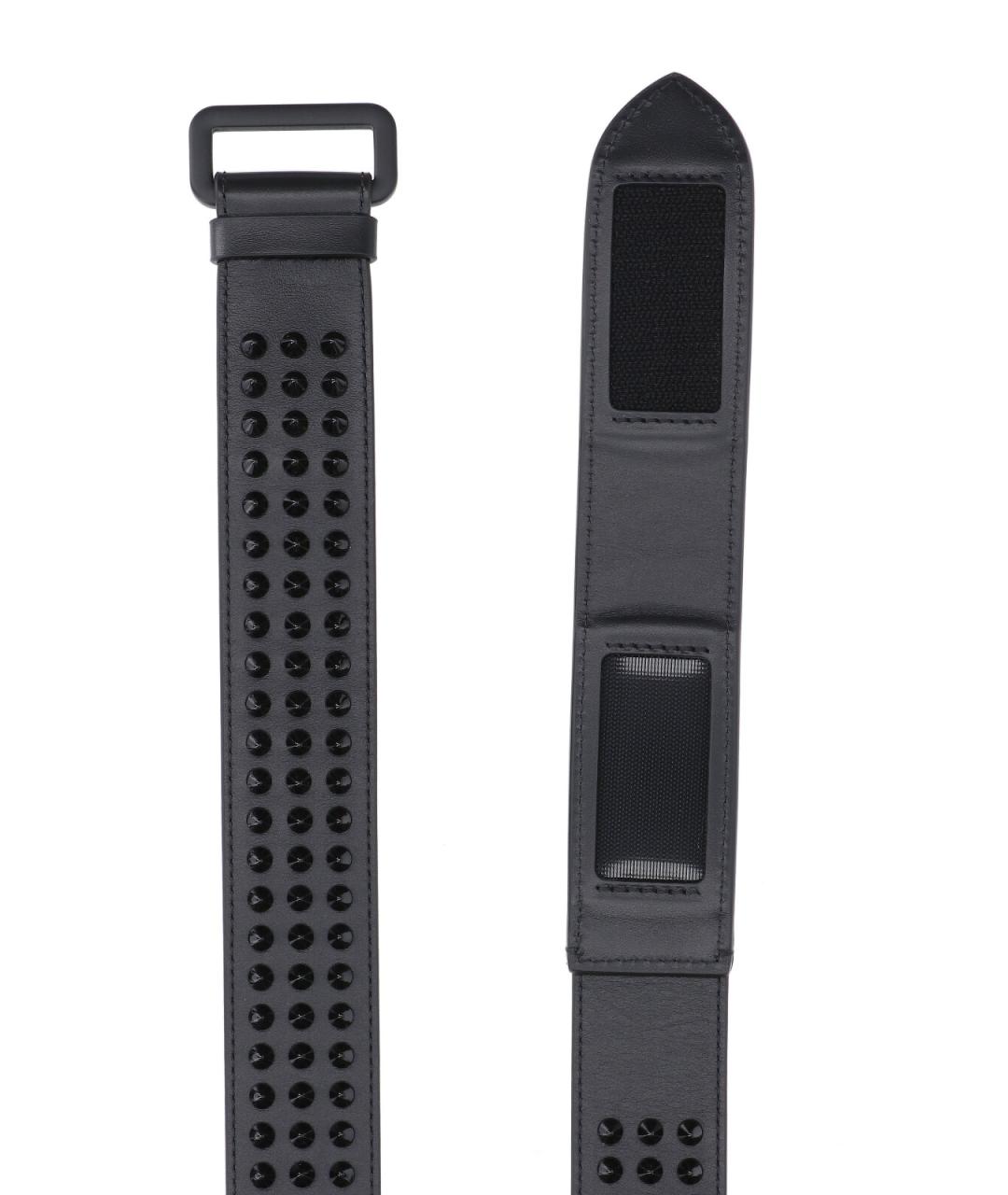 CHRISTIAN LOUBOUTIN Черный кожаный ремень, фото 2