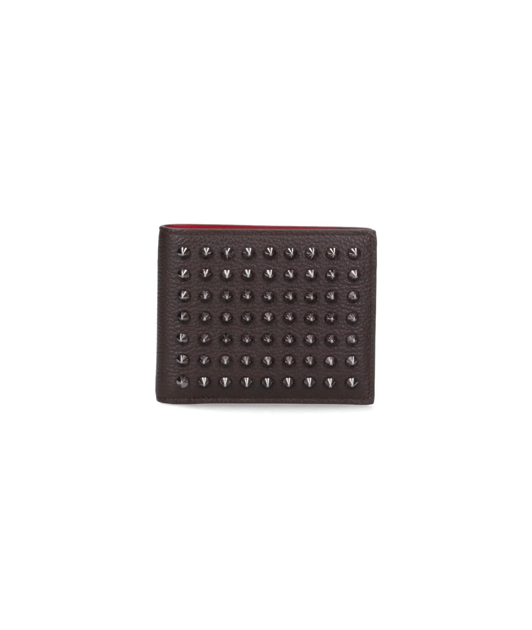 CHRISTIAN LOUBOUTIN Коричневый кожаный кошелек, фото 1