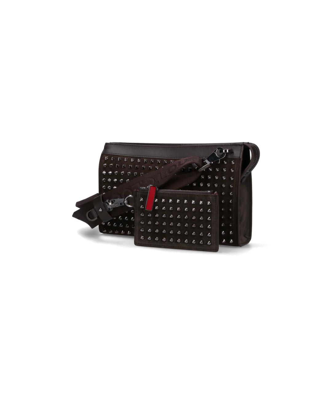 CHRISTIAN LOUBOUTIN Коричневая замшевая сумка на плечо, фото 2