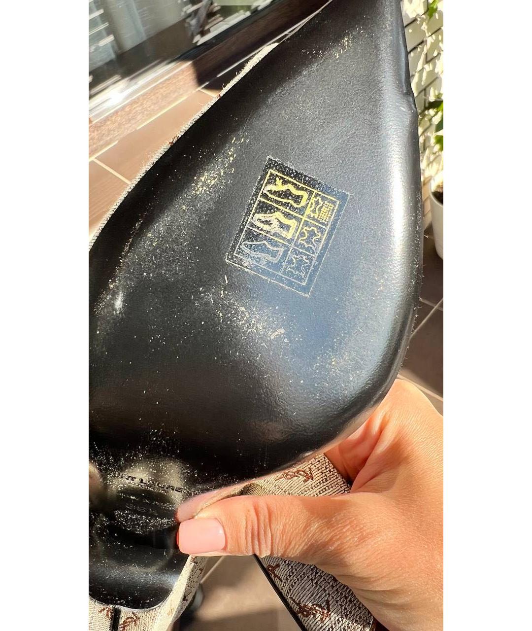 SAINT LAURENT Коричневые текстильные туфли, фото 6