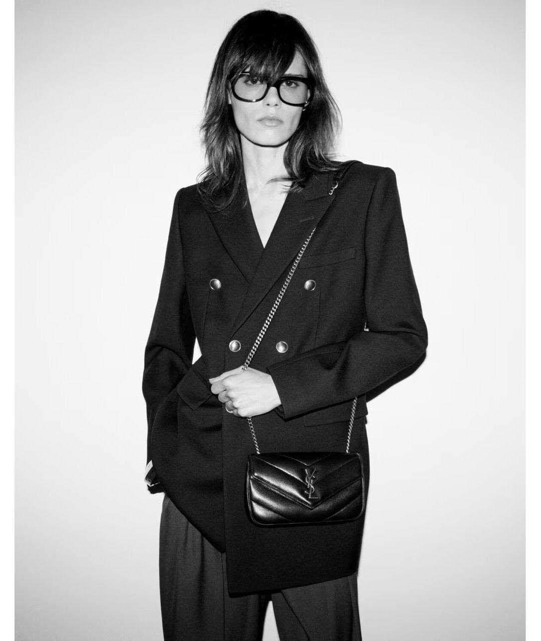 SAINT LAURENT Бордовая кожаная сумка через плечо, фото 2