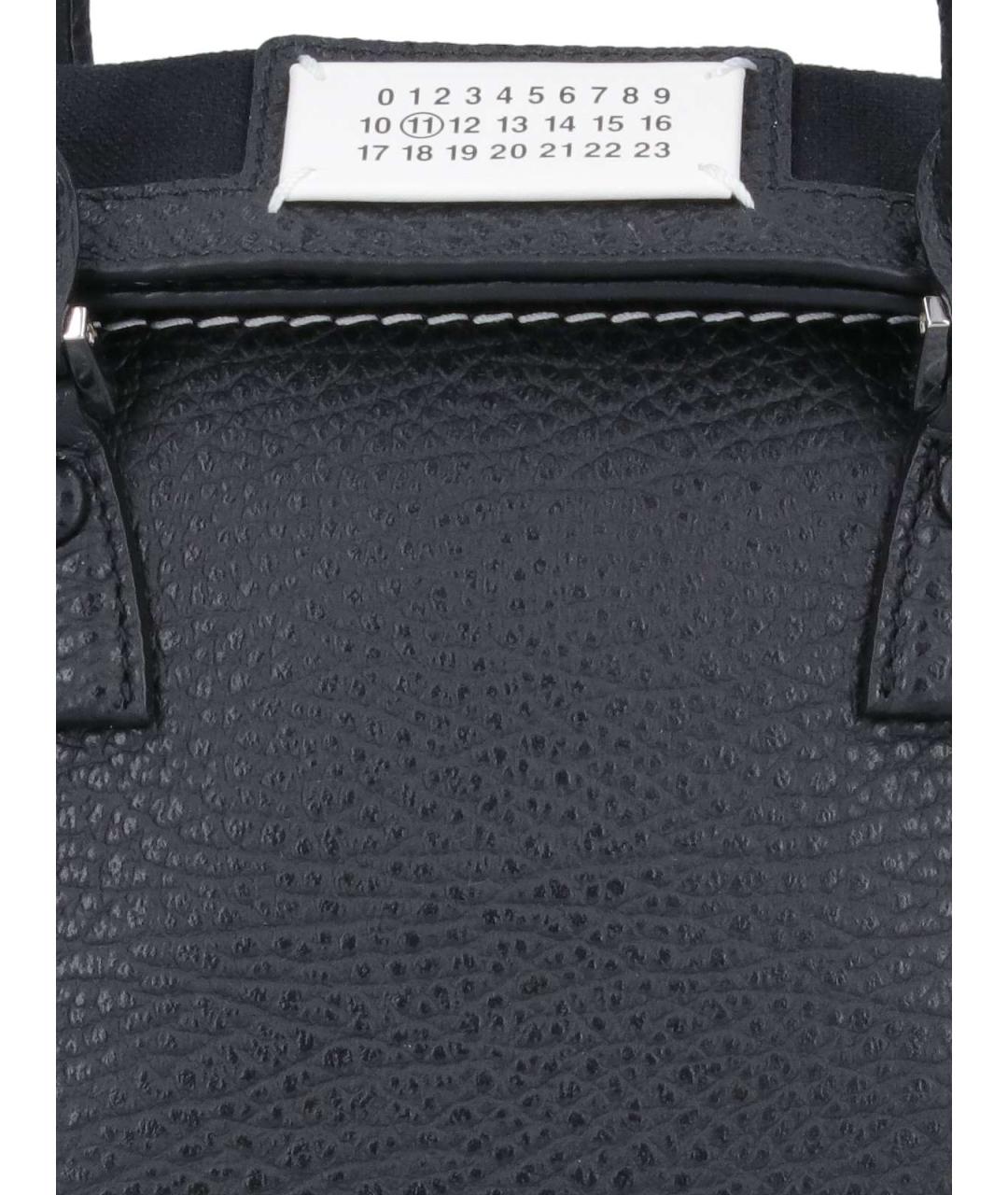 MAISON MARGIELA Черная кожаная сумка с короткими ручками, фото 4