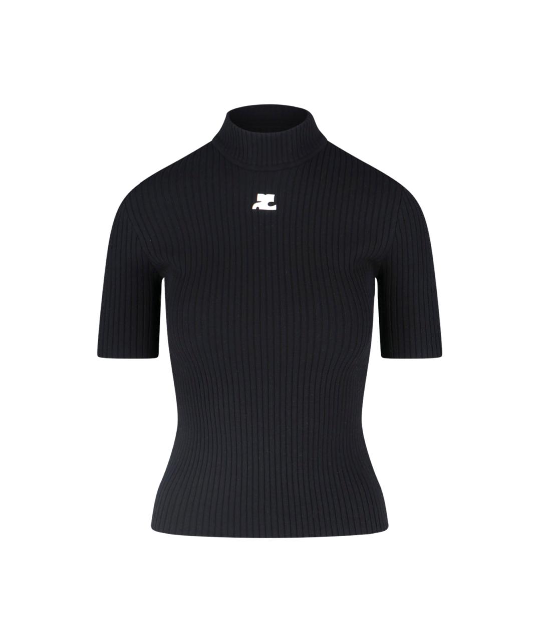 COURREGES Черный вискозный джемпер / свитер, фото 1