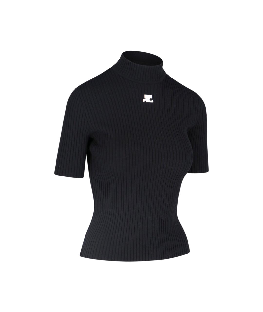 COURREGES Черный вискозный джемпер / свитер, фото 2