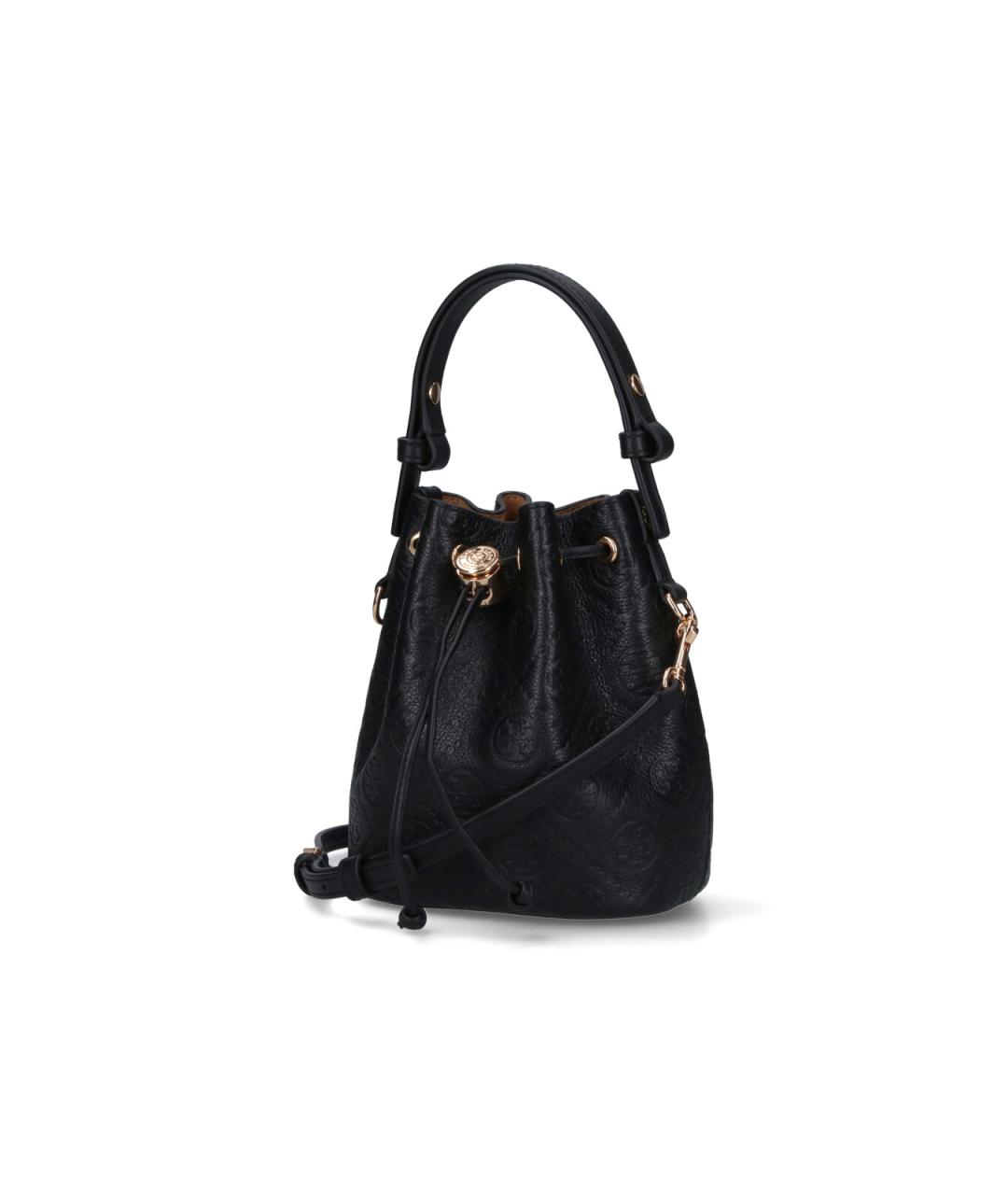 TORY BURCH Черная кожаная сумка с короткими ручками, фото 2