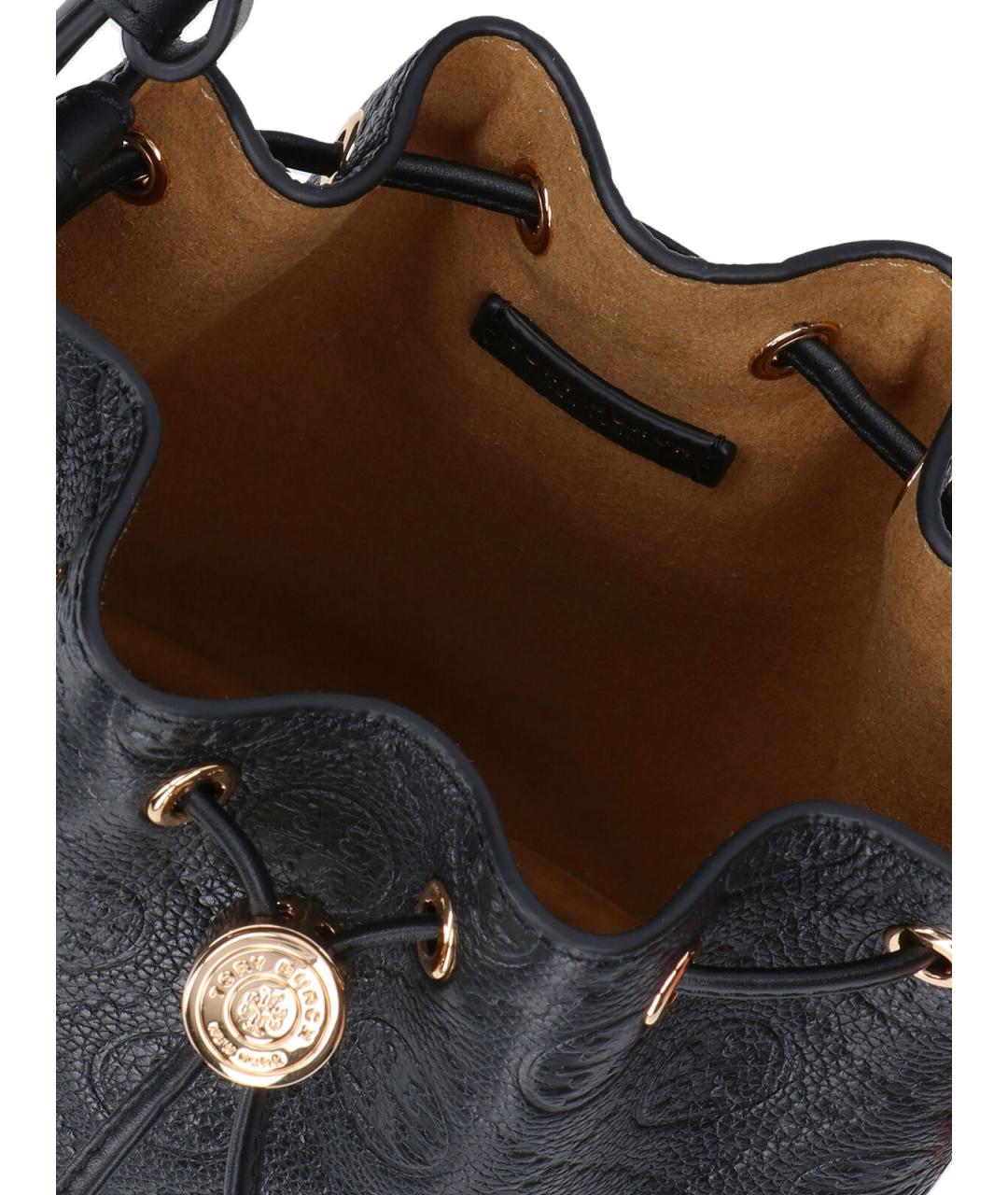 TORY BURCH Черная кожаная сумка с короткими ручками, фото 4