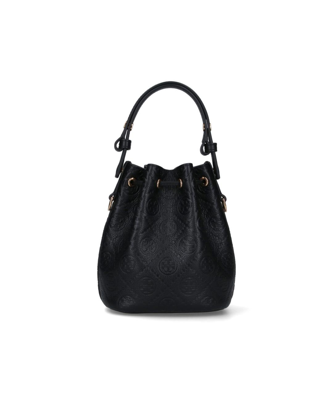 TORY BURCH Черная кожаная сумка с короткими ручками, фото 3