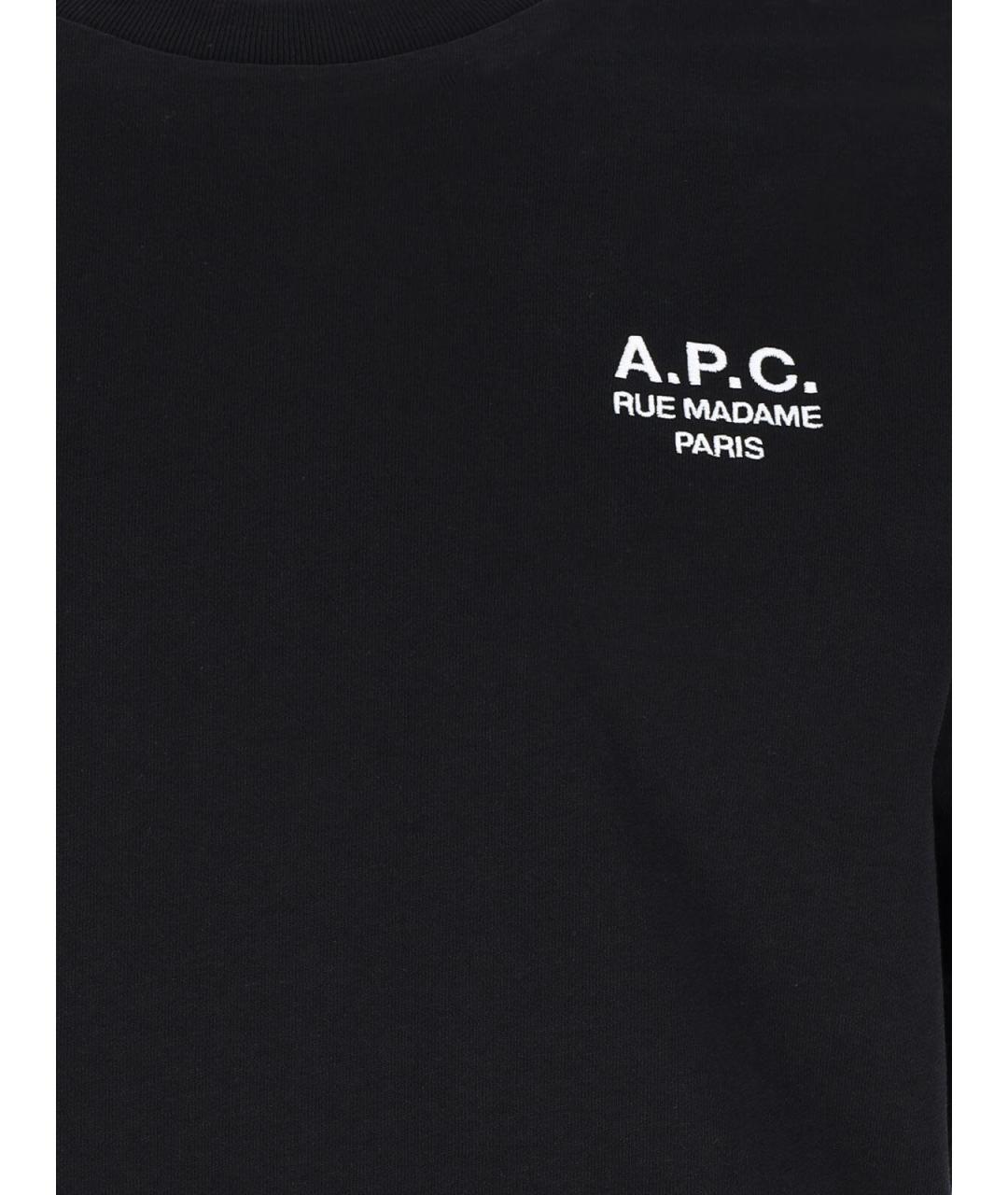 A.P.C. Черная хлопковая футболка, фото 3