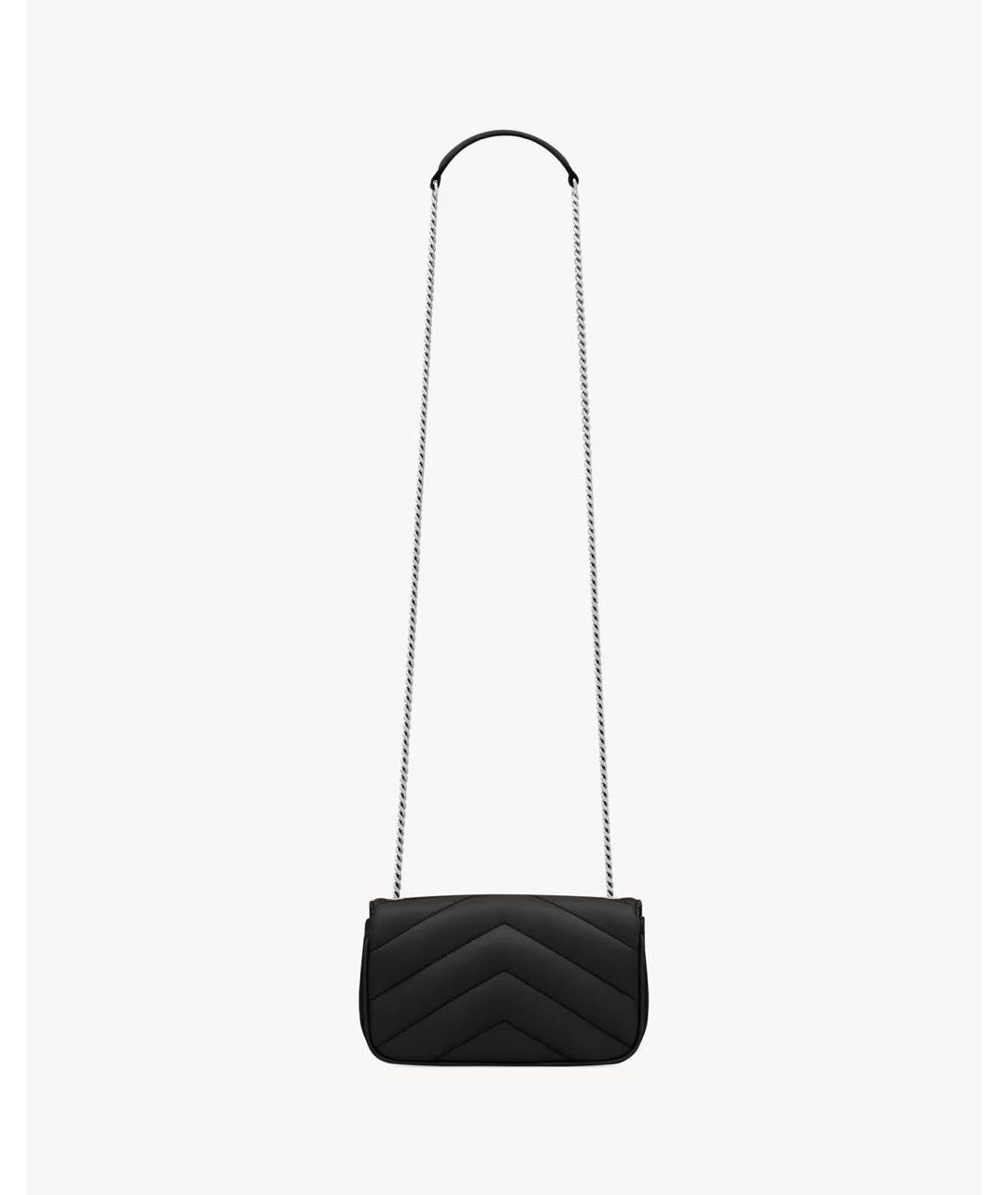 SAINT LAURENT Черная кожаная сумка через плечо, фото 3