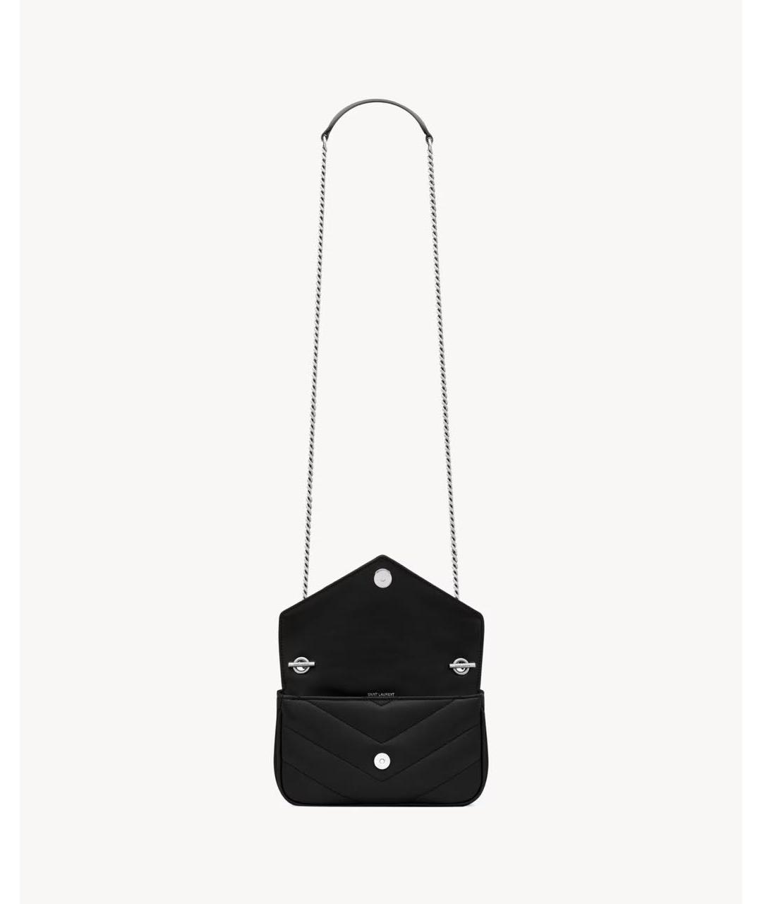 SAINT LAURENT Черная кожаная сумка через плечо, фото 5