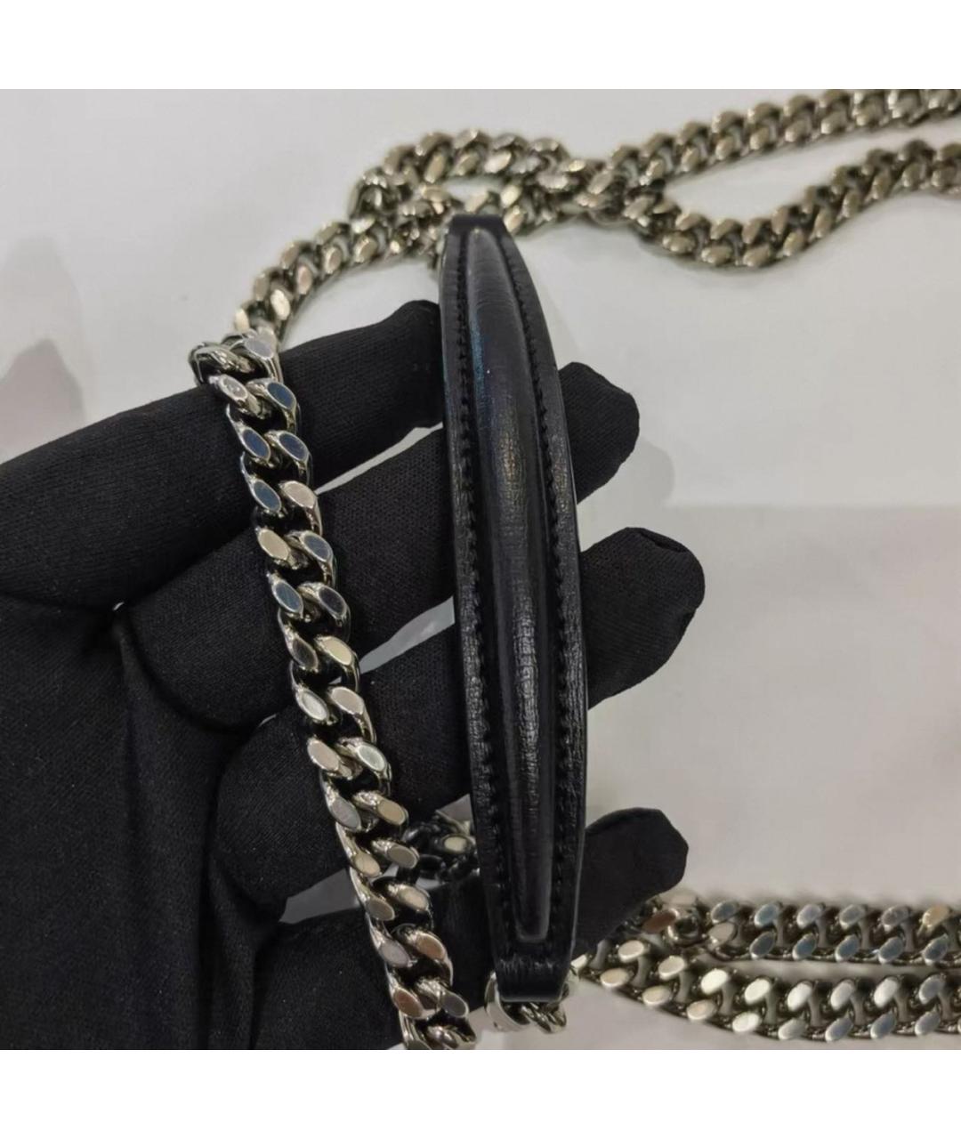 SAINT LAURENT Черная кожаная сумка через плечо, фото 8