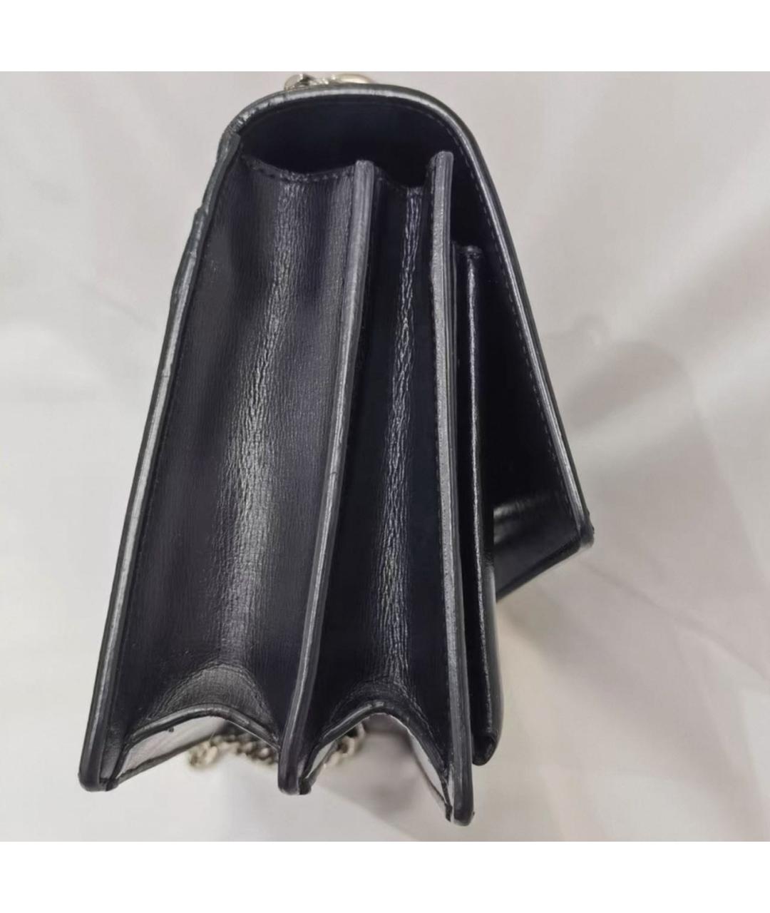 SAINT LAURENT Черная кожаная сумка через плечо, фото 5