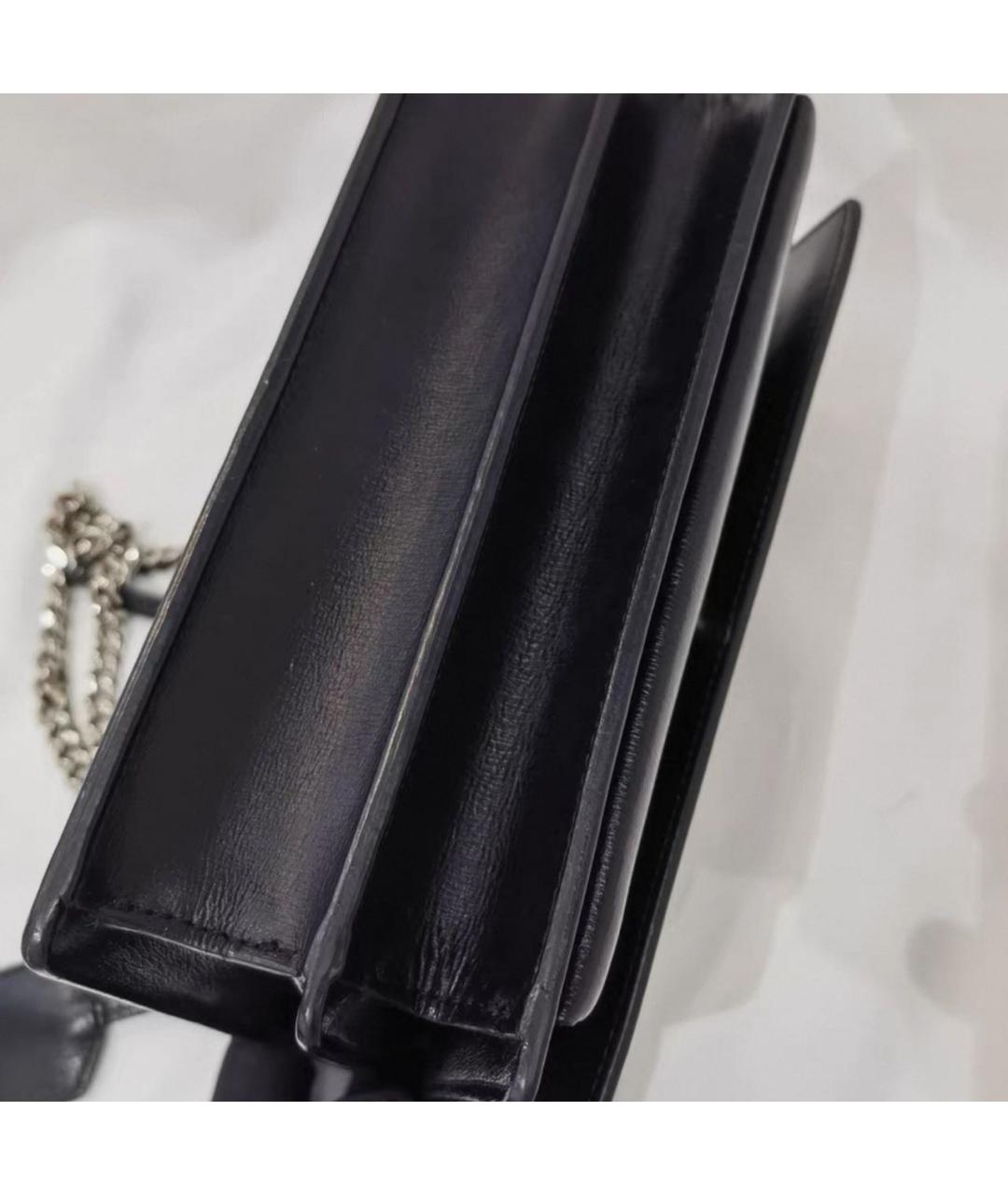 SAINT LAURENT Черная кожаная сумка через плечо, фото 7