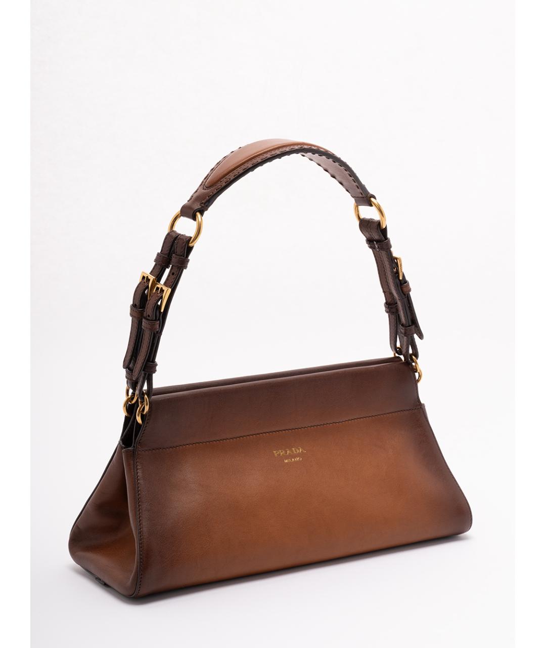 PRADA Коричневая кожаная сумка через плечо, фото 3