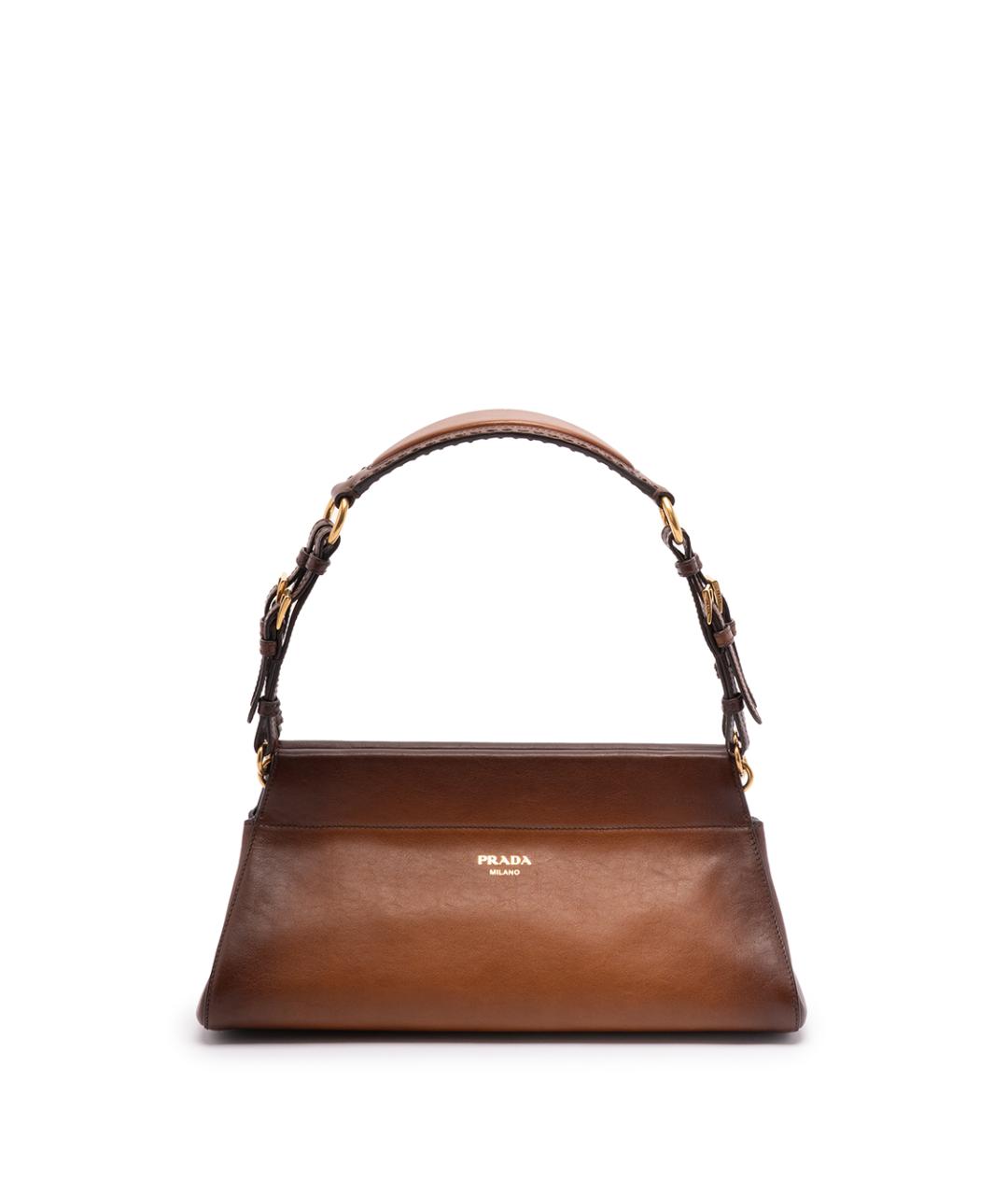 PRADA Коричневая кожаная сумка через плечо, фото 1