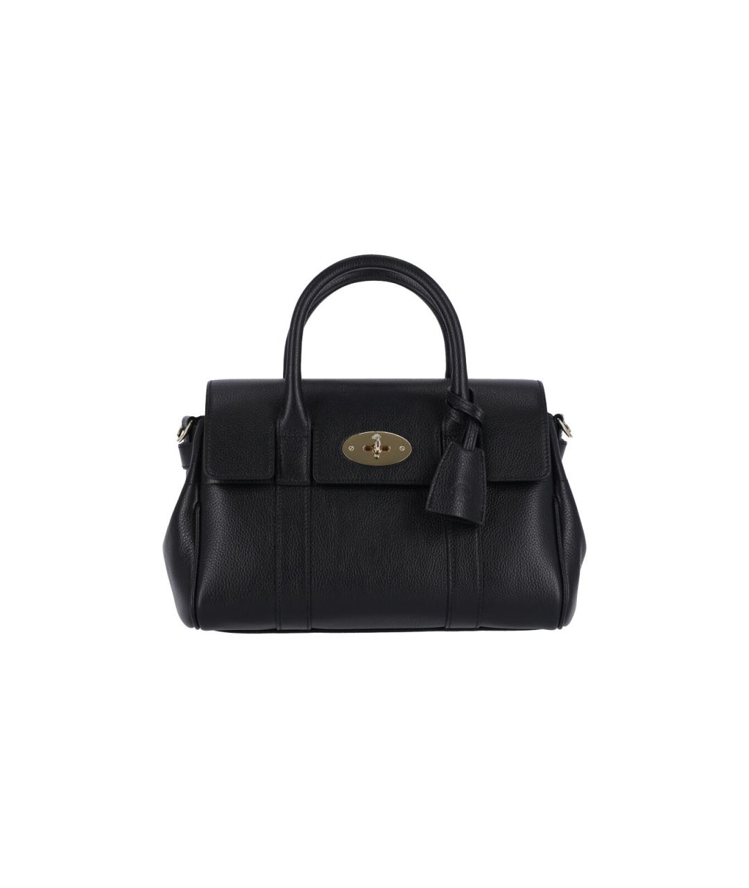 MULBERRY Черная кожаная сумка с короткими ручками, фото 1