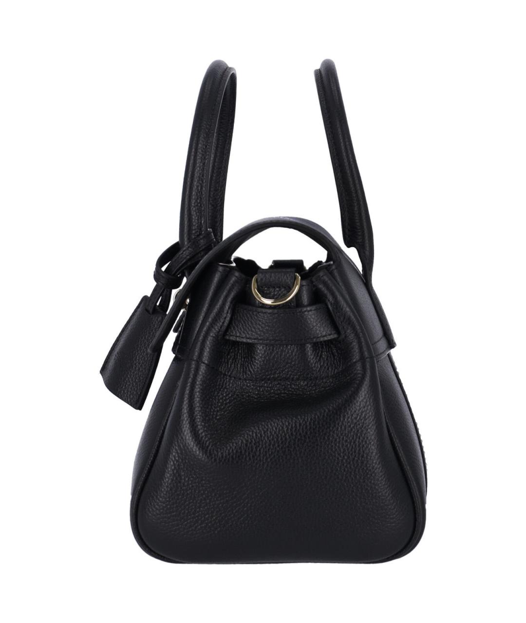 MULBERRY Черная кожаная сумка с короткими ручками, фото 5