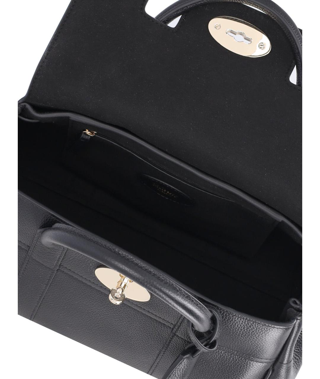 MULBERRY Черная кожаная сумка с короткими ручками, фото 4