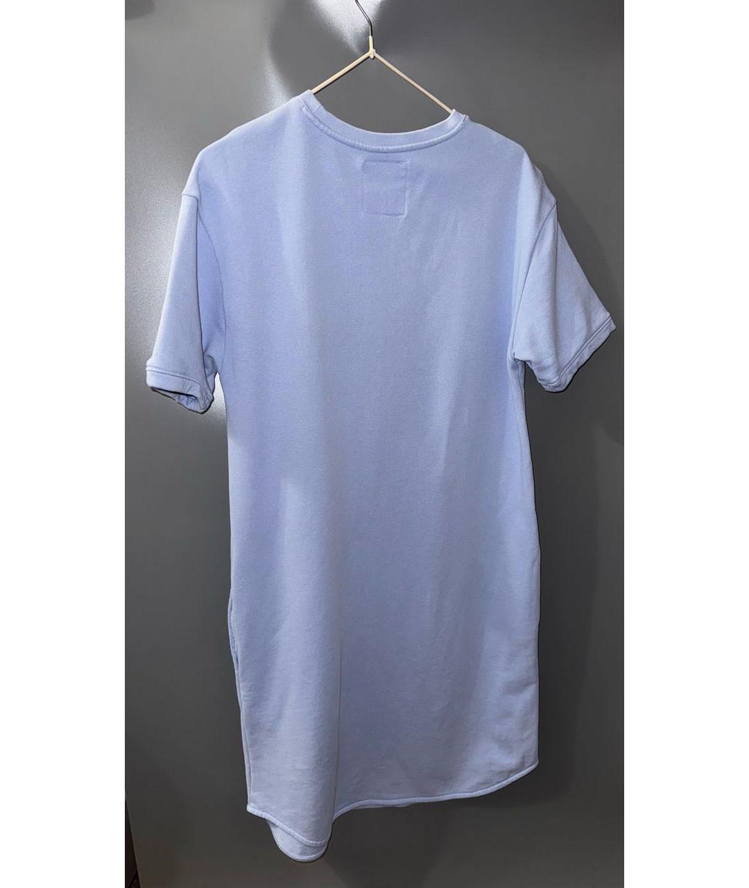 ARMANI EXCHANGE Голубое хлопковое повседневное платье, фото 2