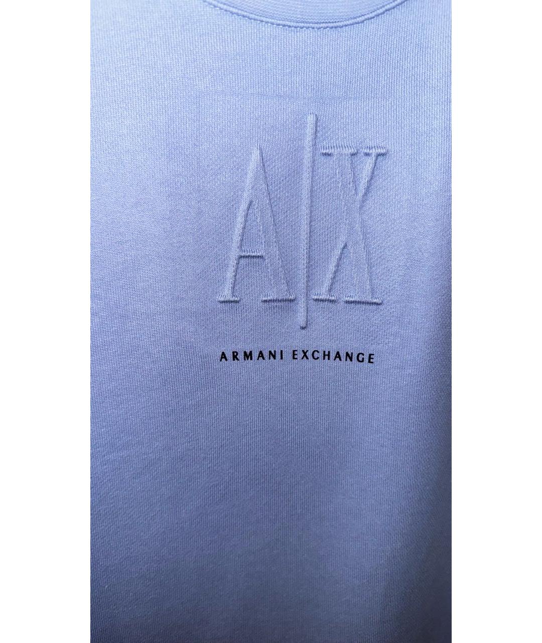ARMANI EXCHANGE Голубое хлопковое повседневное платье, фото 6