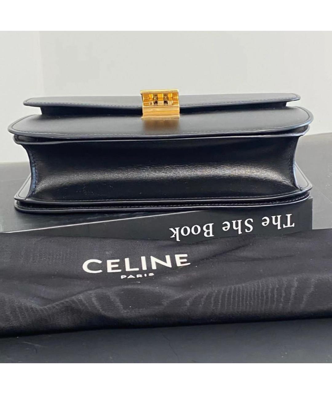 CELINE Черная кожаная сумка через плечо, фото 6