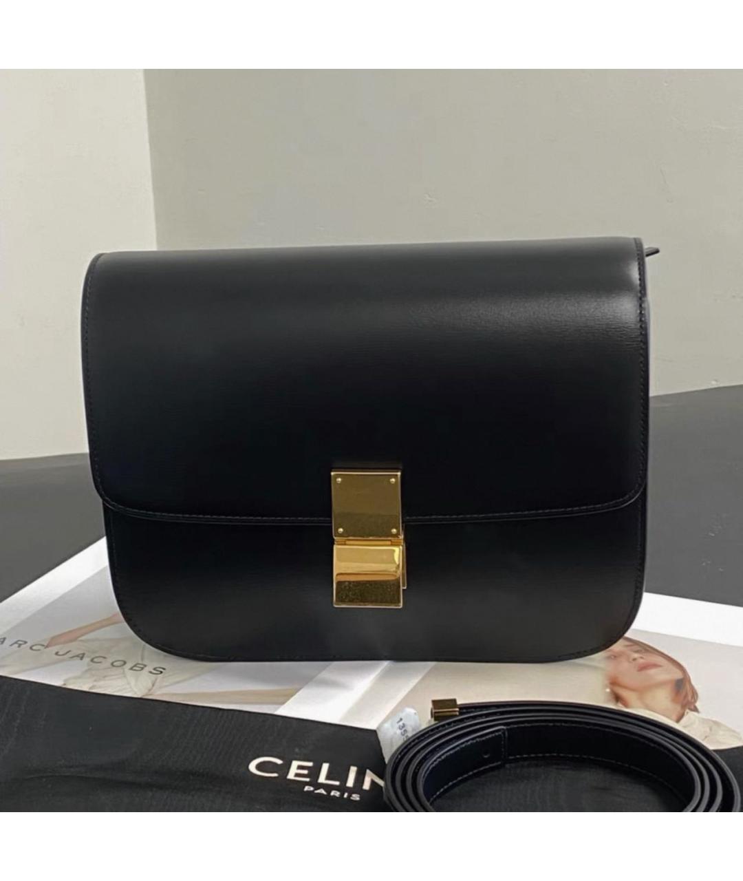 CELINE Черная кожаная сумка через плечо, фото 8