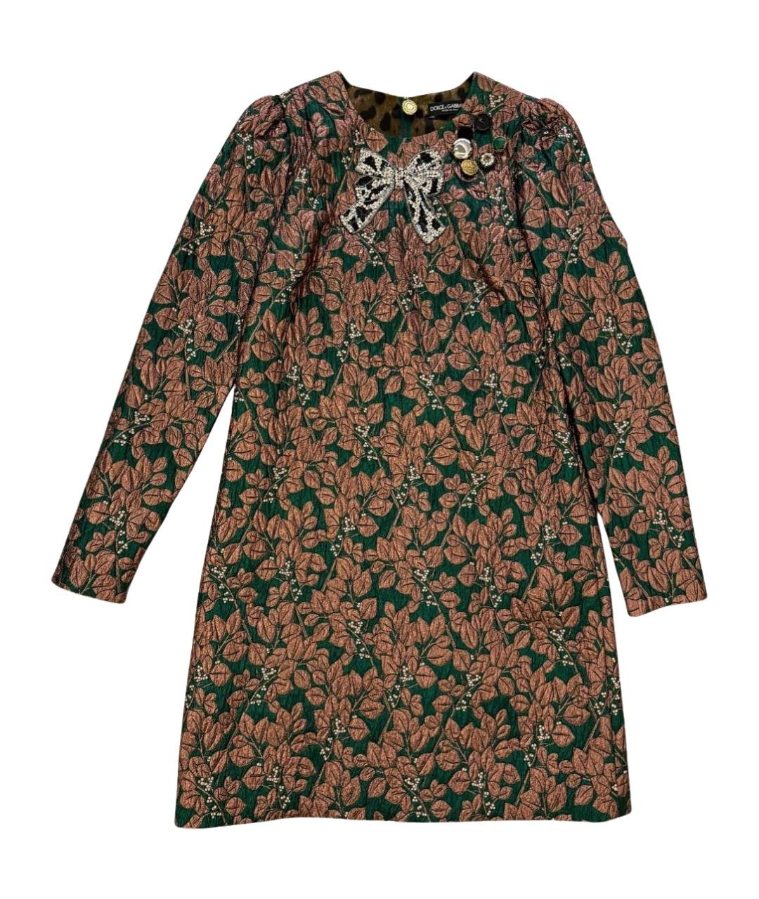 DOLCE&GABBANA Мульти полиэстеровое коктейльное платье, фото 1